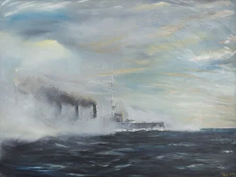 SMS Emden &39;O Cisne do Oriente&39; 1914, 2011, (Óleo sobre tela)